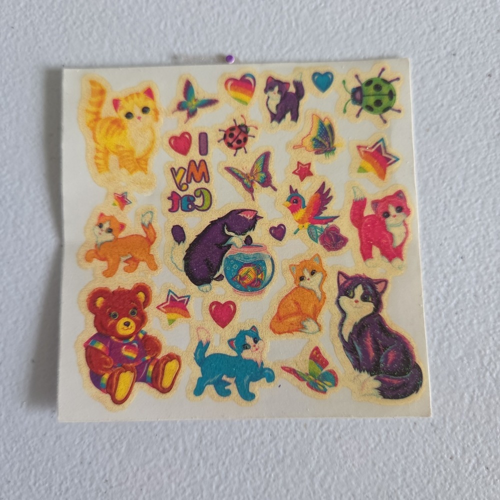 Vintage Lisa Frank Body Stickers Temporary Tattoos Transfers Cats One Sheet